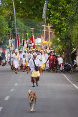 Image showing Bali, Indonesia - Feb 2, 2012 - Hari Raya Galungan and Umanis Galungan holiday fesival parade - the days to celebrate the victory of Goodness over evil, on February 2nd 2012 on Bali, Indonesia