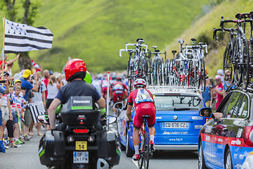 Image showing The Cyclist Luca Paolini on Col de Peyresourde - Tour de France 