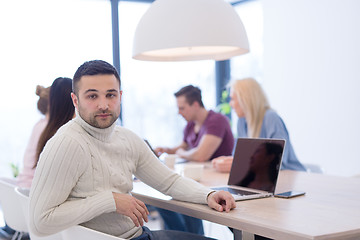 Image showing Startup Business Team At A Meeting at modern office building