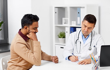 Image showing doctor and male patient meeting at clinic