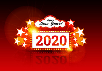 Image showing New Year marquee 2020. Vector illustration with stars