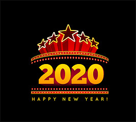 Image showing New Year marquee 2020 vector illustration on black