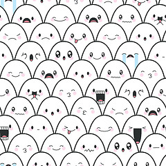 Image showing Seamless Background Cute Ghosts Celebrating Halloween