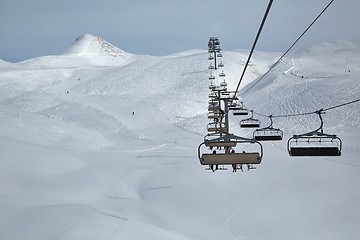 Image showing Ski lift at a ski resort