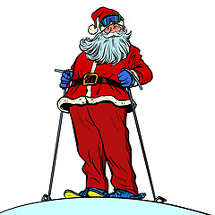 Image showing Santa Claus character on snow mountain merry Christmas and happy new year