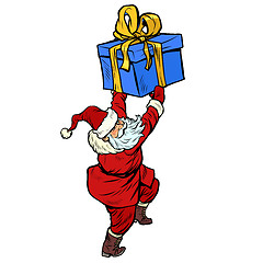 Image showing Santa Claus with Christmas gift box