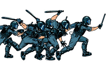 Image showing Police squad. authoritarian and totalitarian regimes concept