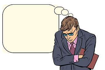 Image showing sad businessman. failures stress at work