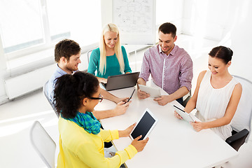 Image showing creative team with table computers in office