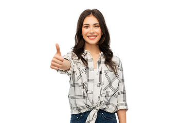 Image showing young woman or teenage girls showing thumbs up