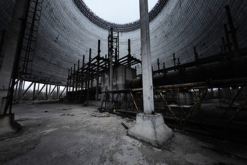 Image showing Cooling Tower of Reactor Number 5 In at Chernobyl Nuclear Power Plant, 2019