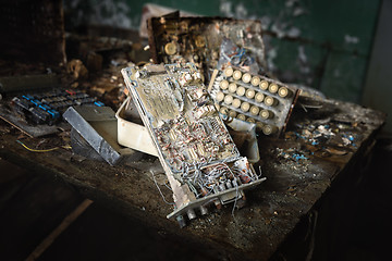 Image showing Old industrial computer parts