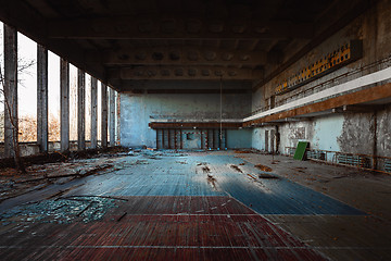 Image showing Abandoned sport room in Pripyat city, Chernobyl Exclusion Zone 2019