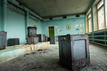 Image showing Abandoned and messy room in Pripyat post office