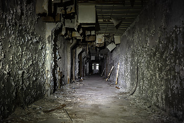 Image showing Abandoned corridor in Pripyat Chernobyl Exclusion Zone 2019