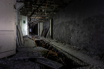 Image showing Abandoned corridor in Pripyat Chernobyl Exclusion Zone 2019