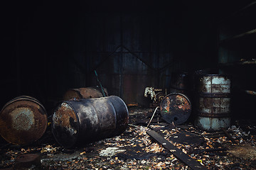 Image showing Dark industrial interior of factory in Chernobyl