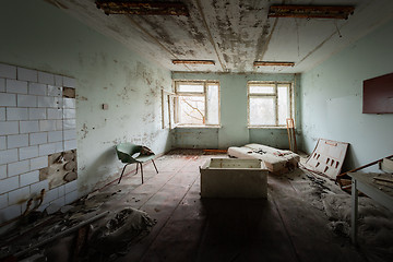 Image showing Deserted Hospital room in Pripyat, Chernobyl Excusion Zone 2019