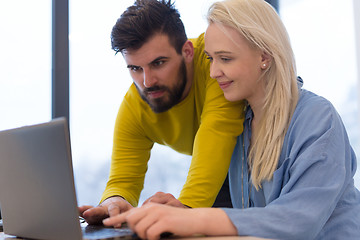 Image showing Startup Business Team At A Meeting at modern office building