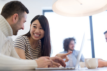 Image showing Startup Business Team At A Meeting at modern office building