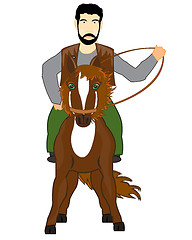 Image showing Vector illustration of the cartoon bearded men on