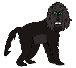 Image showing Cartoon ape baboon on white background is insulated