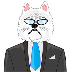 Image showing Portrait of the cat in suit and tie