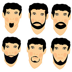 Image showing Vector illustration of the male persons with beard and moustache style