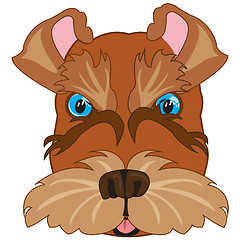 Image showing Vector illustration of the cartoon of the mug of the dog scnauzer