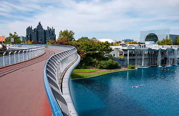 Image showing Futuroscope theme park in Poitiers, bridge view