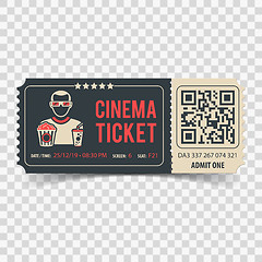 Image showing Cinema Ticket with QR Code