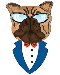 Image showing Mug of the bulldog but suit and spectacles