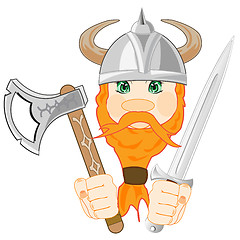 Image showing Warrior viking icon on white background is insulated