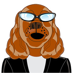 Image showing Vector illustration of the cartoon of the mug of the dog in coat