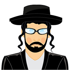 Image showing Portrait jew rabbi on white background is insulated