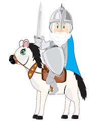 Image showing Medieval knight with weapon sword on horse