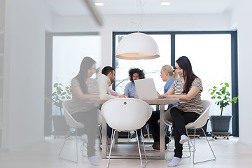 Image showing Startup Business Team At A Meeting at modern office building