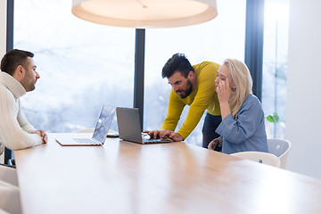 Image showing Startup Business Team At A Meeting at modern office building