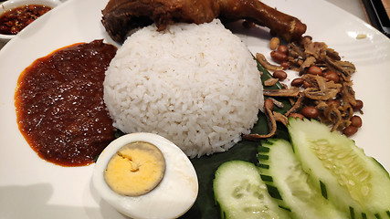 Image showing Nasi lemak traditional malaysian dish