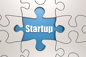 Image showing Startup word on jigsaw puzzle