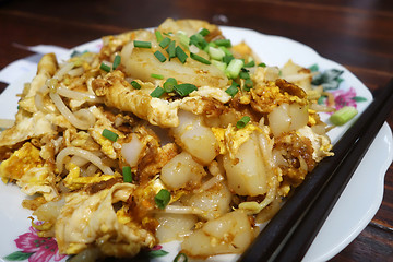 Image showing Fried rice carrot cake with bean sprouts