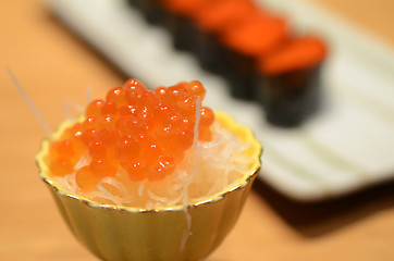 Image showing Closed up of salmon roe