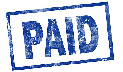 Image showing Paid in blue ink stamp