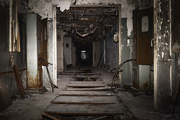 Image showing Abandoned corridor in Pripyat Chernobyl Exclusion Zone 2019