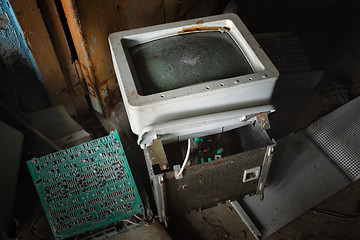 Image showing Old industrial computer parts