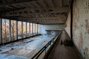 Image showing Abandoned staircase angle shot