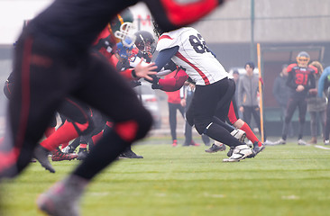 Image showing training match of professional american football players