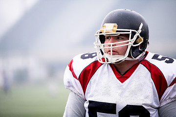 Image showing portrait of young confident American football player