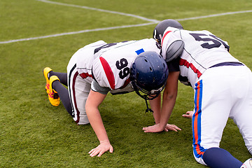 Image showing professional american football players training