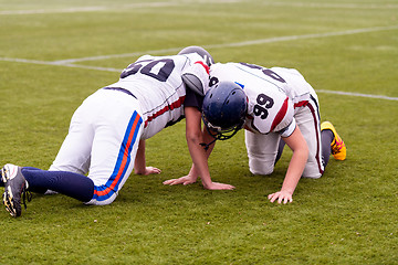 Image showing professional american football players training